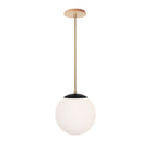 Alto Rod 10” Opal shown in Matte Black with Brass and a Maple Wood Canopy