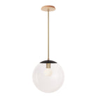 Alto Rod 12” Clear shown in Matte Black with Brass and a Maple Wood Canopy