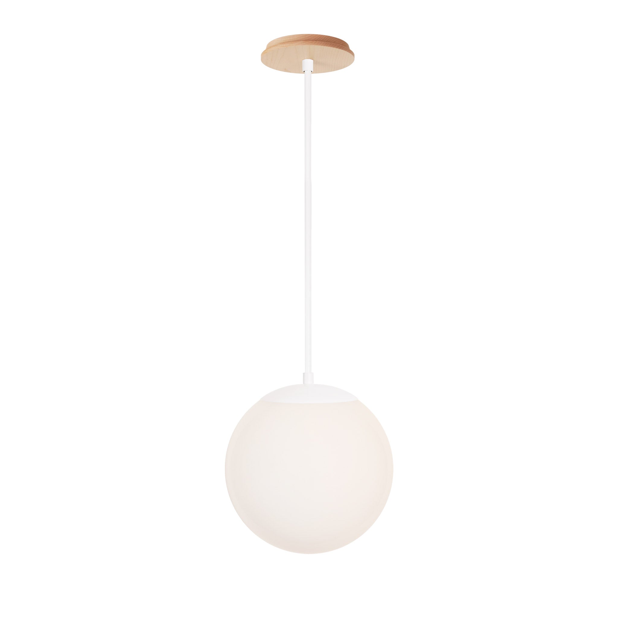 Alto Rod 10” Opal shown in White with a Maple Wood Canopy