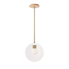 Alto Rod 10” Clear shown in White with Brass and a Maple Wood Canopy