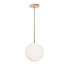 Alto Rod 10” Opal shown in White with Brass and a Maple Wood Canopy