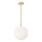 Alto Rod 12” Opal shown in White with Brass and a Maple Wood Canopy