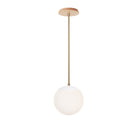 Alto Rod 8” Opal shown in White with Brass and a Maple Wood Canopy
