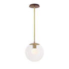 Alto Rod 10” Clear shown in Brass with a Walnut Wood Canopy