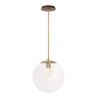 Alto Rod 12” Clear shown in Brass with a Walnut Wood Canopy