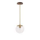 Alto Rod 8” Clear shown in Brass with a Walnut Wood Canopy