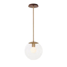 Alto Rod 10” Clear shown in Heirloom Brass with a Walnut Wood Canopy