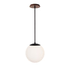 Alto Rod 10” Opal shown in Matte Black with a Walnut Wood Canopy