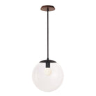 Alto Rod 12” Clear shown in Matte Black with a Walnut Wood Canopy