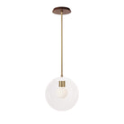 Alto Rod 10” Clear shown in White with Brass and a Walnut Wood Canopy