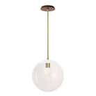 Alto Rod 12” Clear shown in White with Brass and a Walnut Wood Canopy