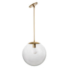 Alto Rod 12" for Vaulted Ceiling shown in Heirloom Brass with a Clear 12" Globe