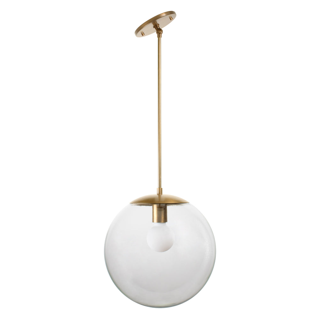 Alto Rod 12" for Vaulted Ceiling shown in Heirloom Brass with a Clear 12" Globe