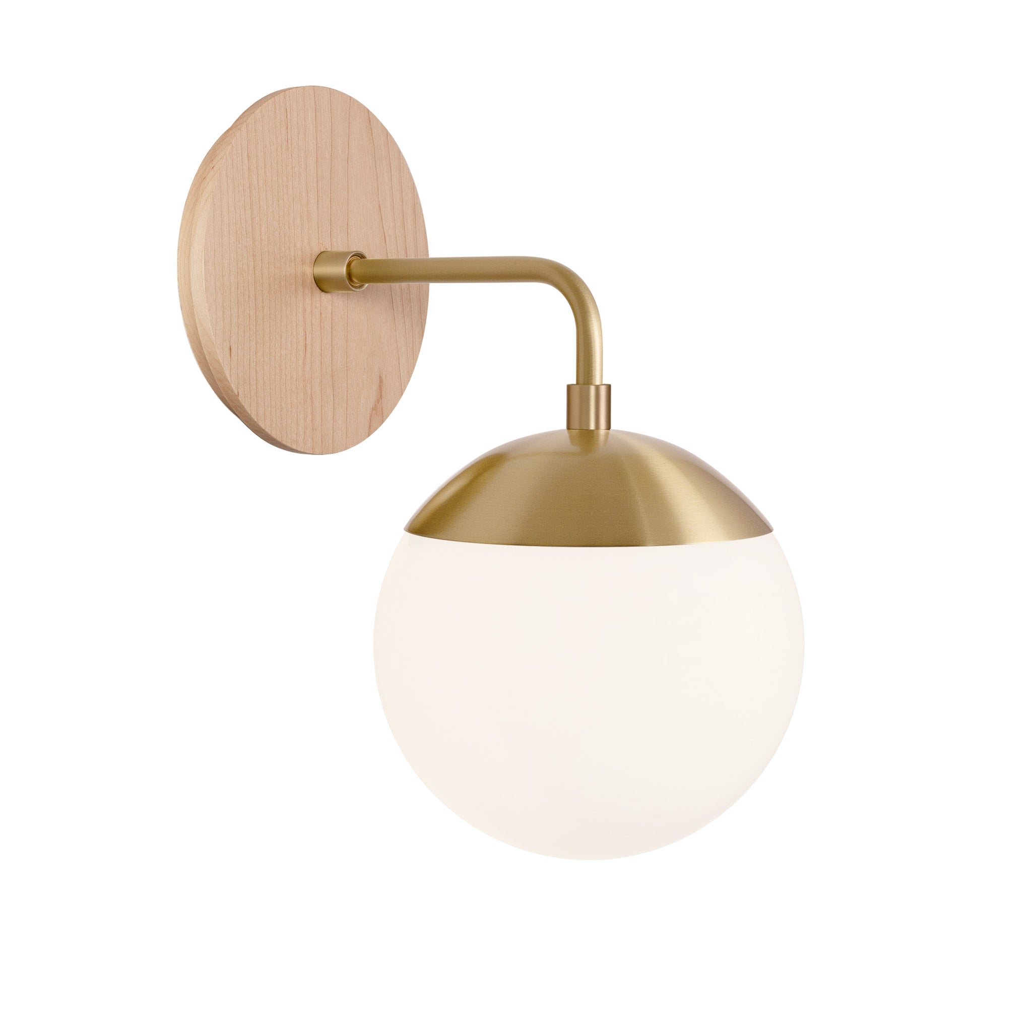 Alto Sconce 6” shown in Brass with a Maple Wood Canopy