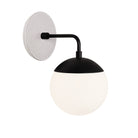 Alto Sconce 6” shown in Matte Black with a Brownstone White Star Ceramic Canopy