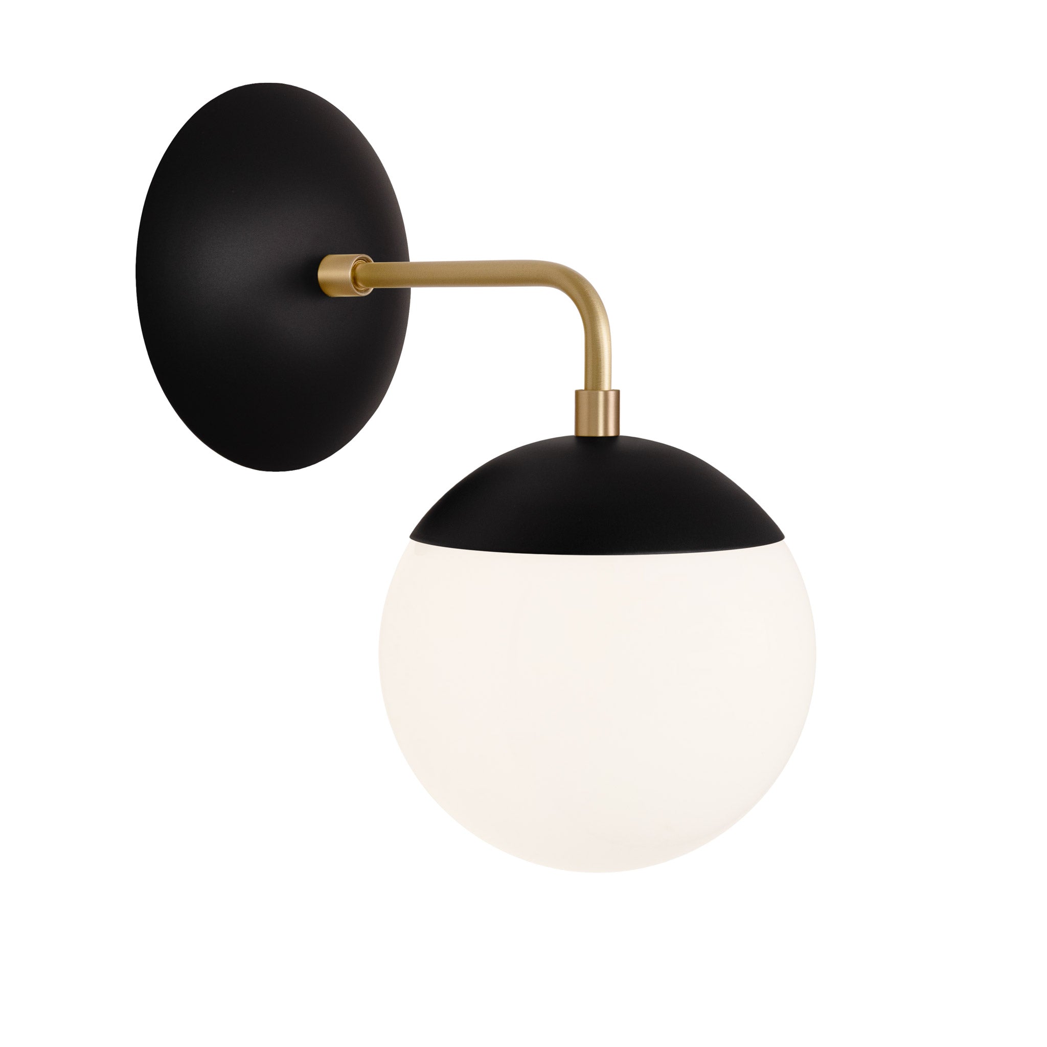 Alto Sconce 6" shown in Matte Black with Brass