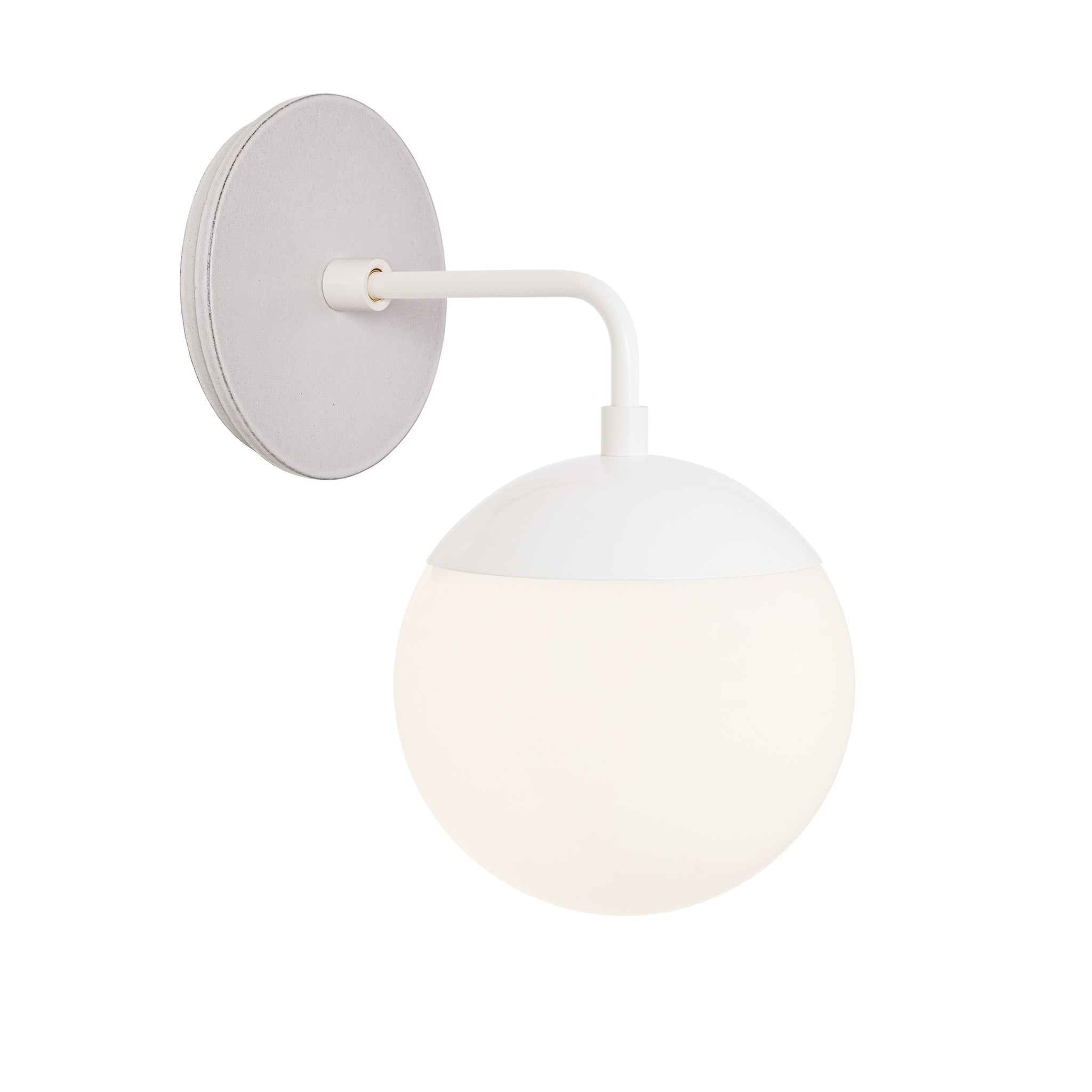 Alto Sconce 6” shown in White with a Brownstone White Swift Ceramic Canopy