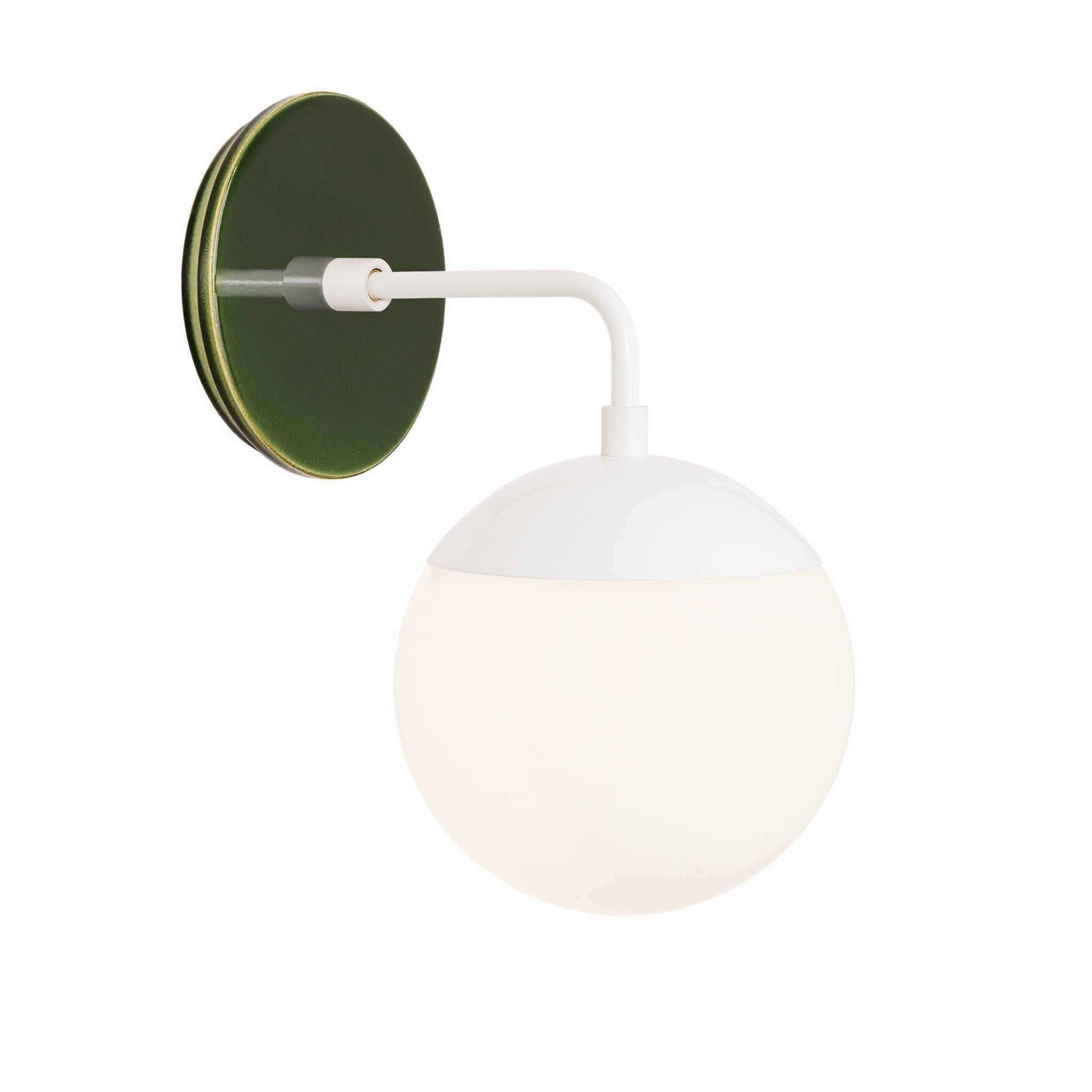 Alto Sconce 6” shown in White with a Forest Green Swift Ceramic Canopy