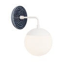 Alto Sconce 6” shown in White with an Indigo Blue Sunflower Ceramic Canopy
