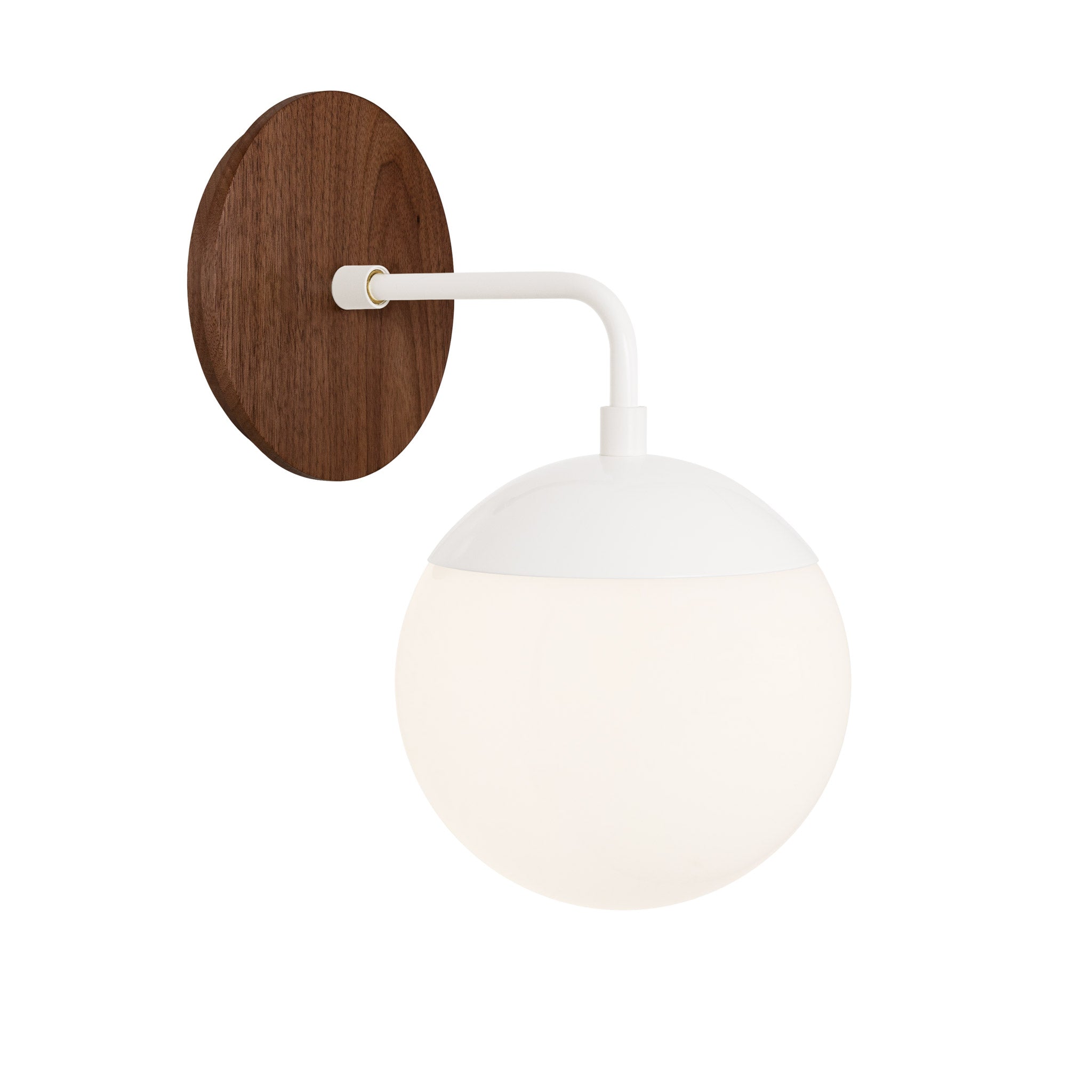 Alto Sconce 6” shown in White with a Walnut Wood Canopy