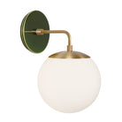 Alto Sconce 8” shown in Brass with a Forest Green Swift Ceramic Canopy