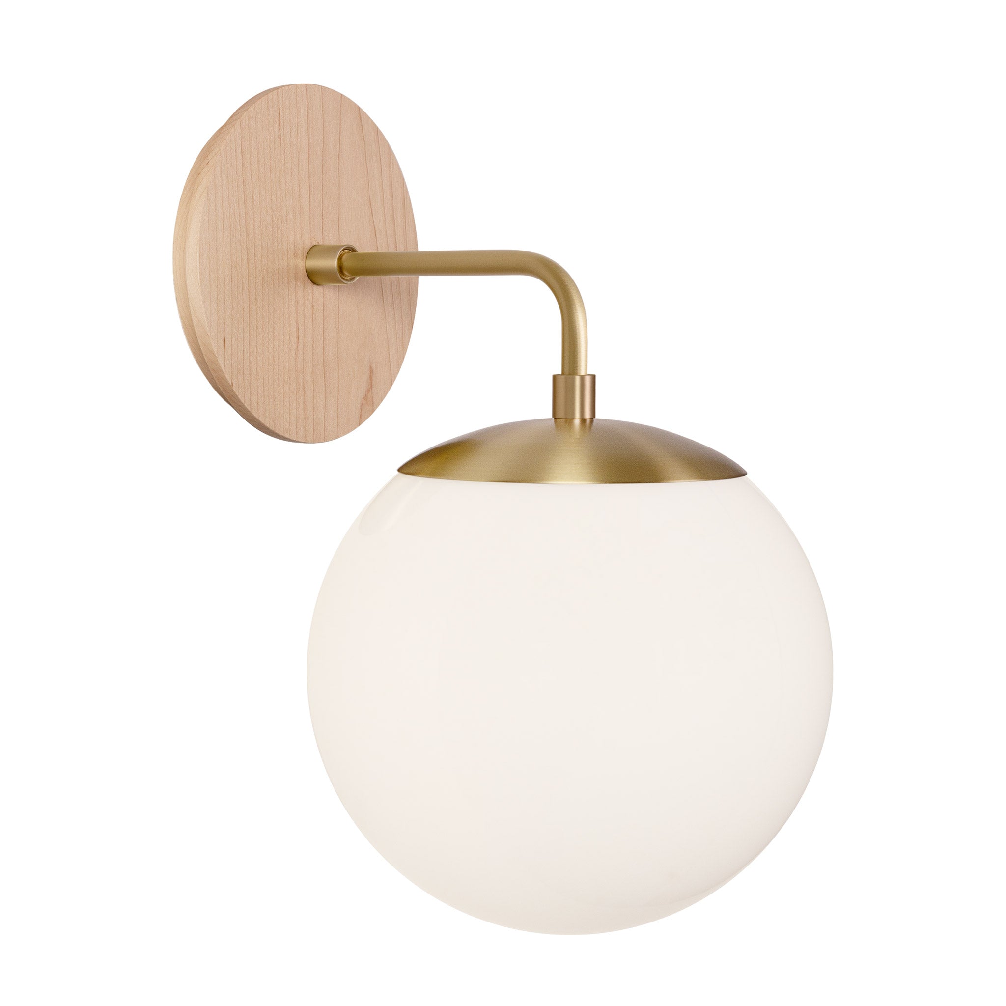 Alto Sconce 8” shown in Brass with a Maple Wood Canopy