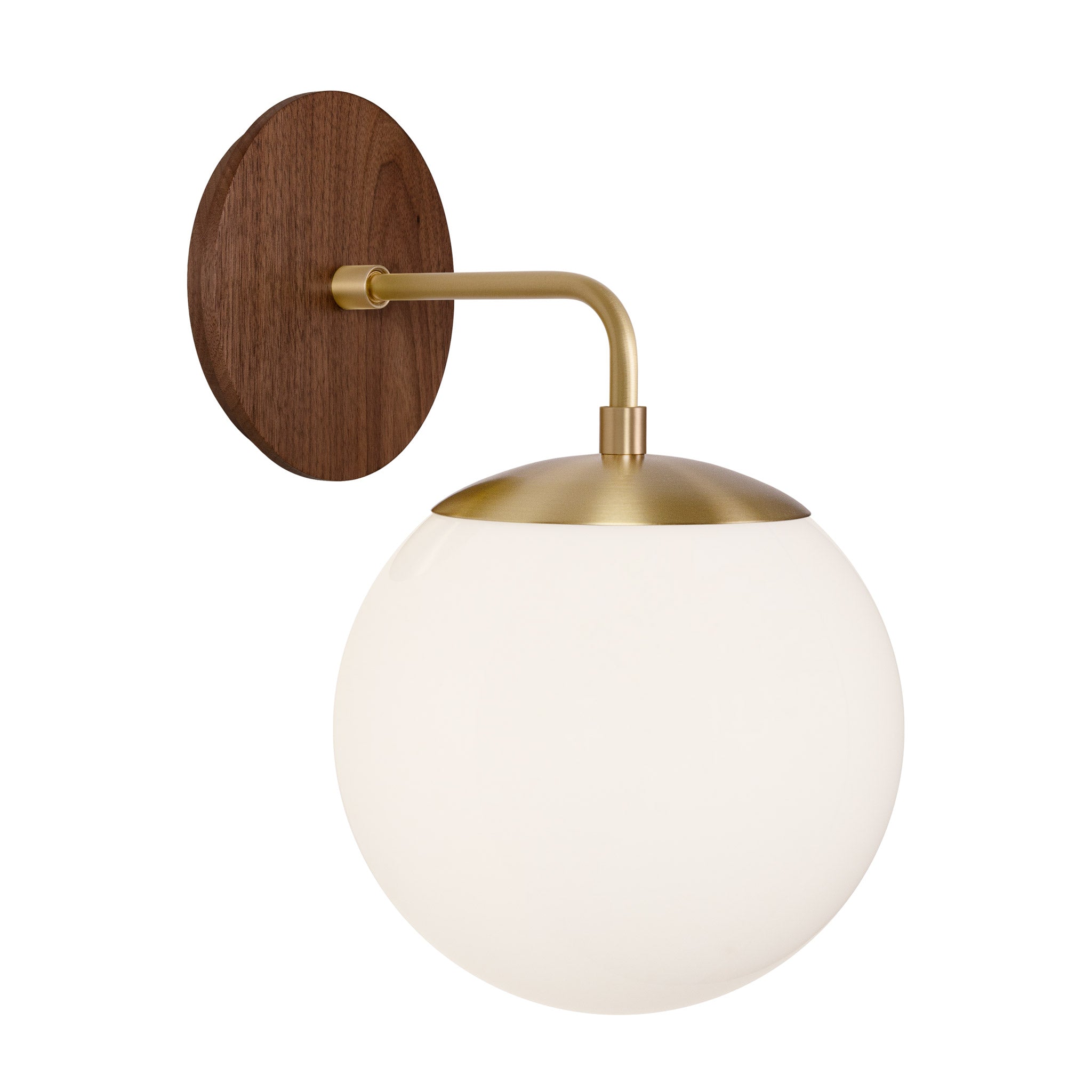 Alto Sconce 8” shown in Brass with a Walnut Wood Canopy
