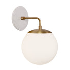 Alto Sconce 8” shown in Heirloom Brass with a Brownstone White Star Ceramic Canopy