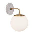 Alto Sconce 8” shown in Heirloom Brass with a Brownstone White Sunflower Ceramic Canopy