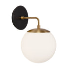 Alto Sconce 8” shown in Heirloom Brass with a Black Stained Wood Canopy
