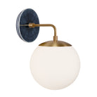 Alto Sconce 8” shown in Heirloom Brass with an Indigo Blue Star Ceramic Canopy