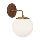 Alto Sconce 8” shown in Heirloom Brass with a Walnut Wood Canopy
