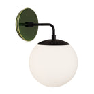 Alto Sconce 8” shown in Matte Black with a Forest Green Swift Ceramic Canopy