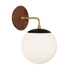 Alto Sconce 8” shown in Matte Black with Brass and a Walnut Wood Canopy