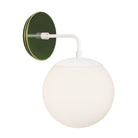 Alto Sconce 8” shown in White with a Forest Green Swift Ceramic Canopy