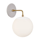 Alto Sconce 8” shown in White with Brass and a Brownstone White Sunflower Ceramic Canopy