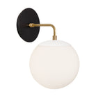 Alto Sconce 8” shown in White with Brass and a Black Stained Wood Canopy
