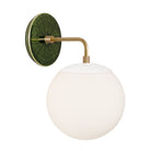 Alto Sconce 8” shown in White with Brass and a Forest Green Star Ceramic Canopy