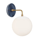 Alto Sconce 8” shown in White with Brass and an Indigo Blue Swift Ceramic Canopy