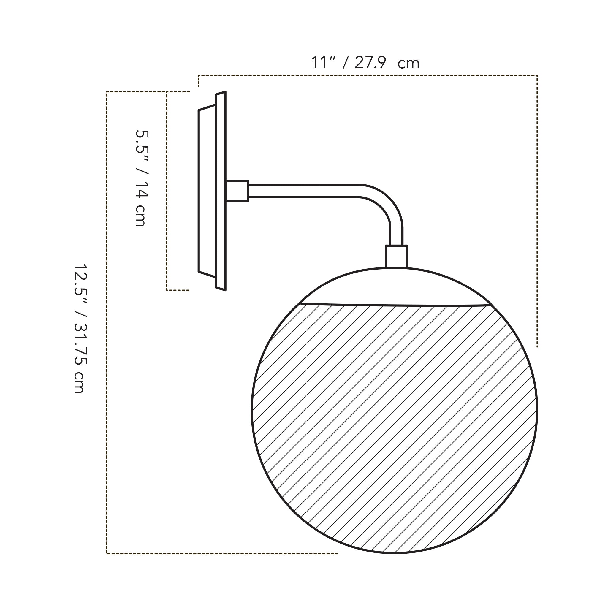 Alto Sconce 8" with wood or ceramic canopy dimensions