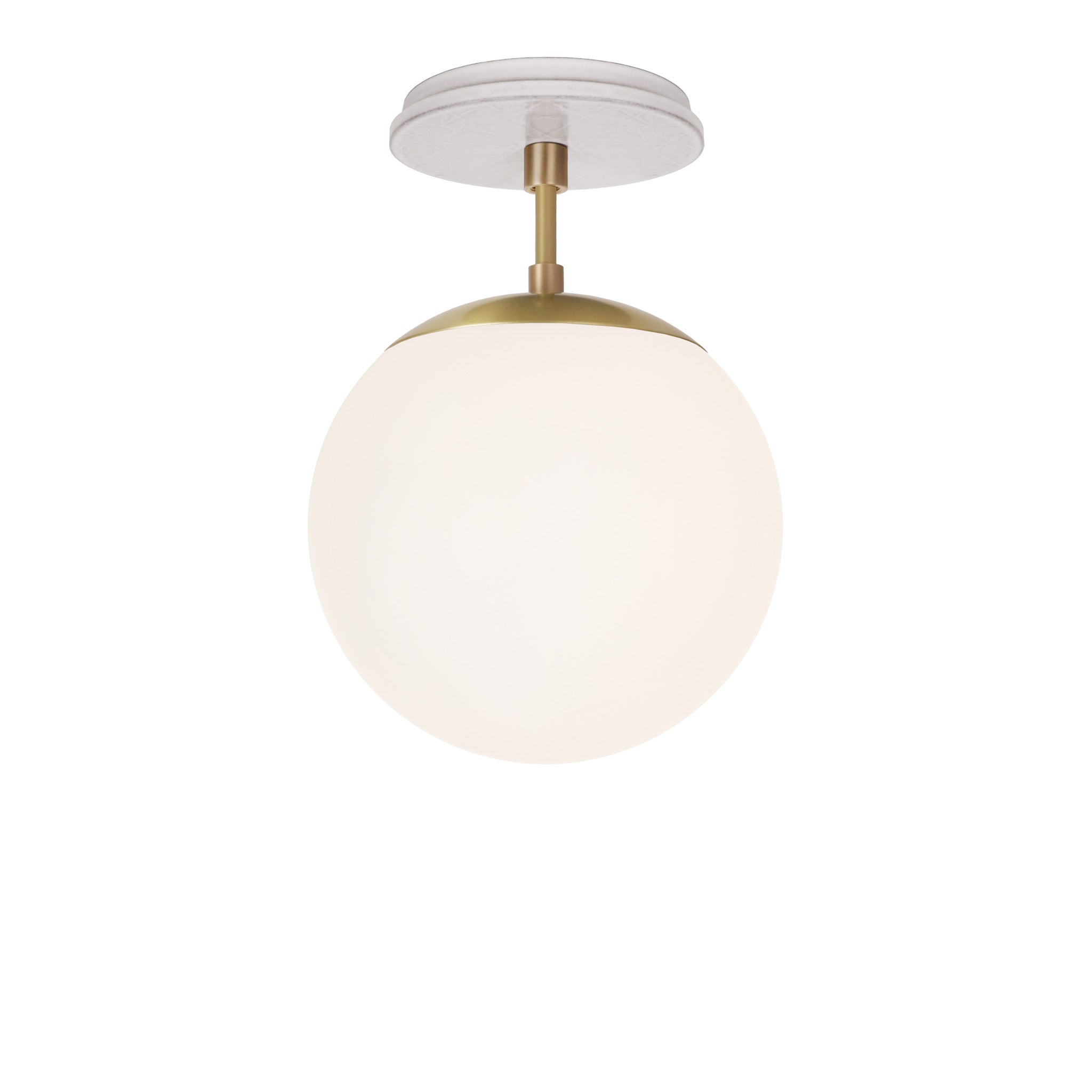 Alto Surface 8" shown in Brass with a Brownstone White Star Ceramic Canopy