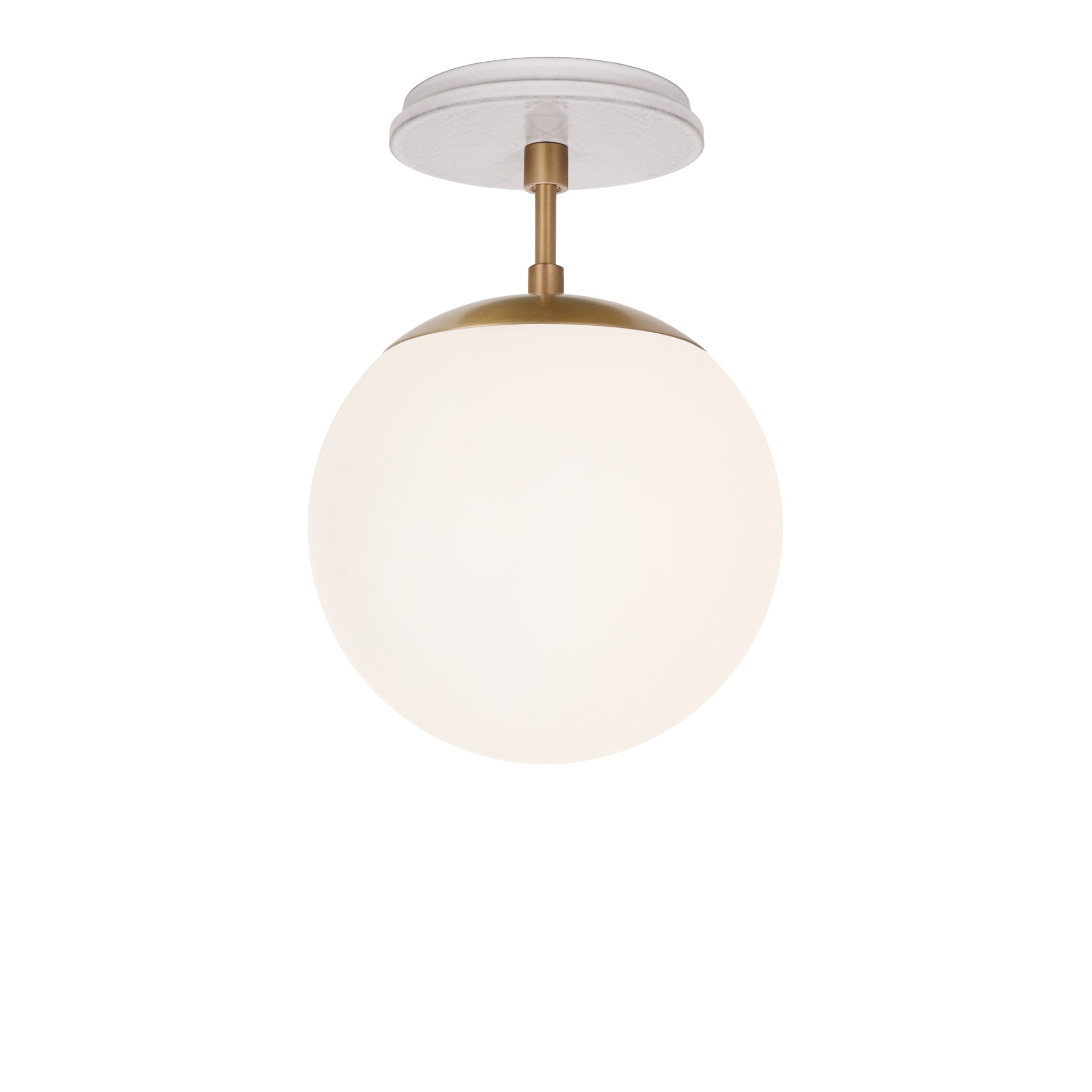 Alto Surface 8" shown in Heirloom Brass with a Brownstone White Star Ceramic Canopy