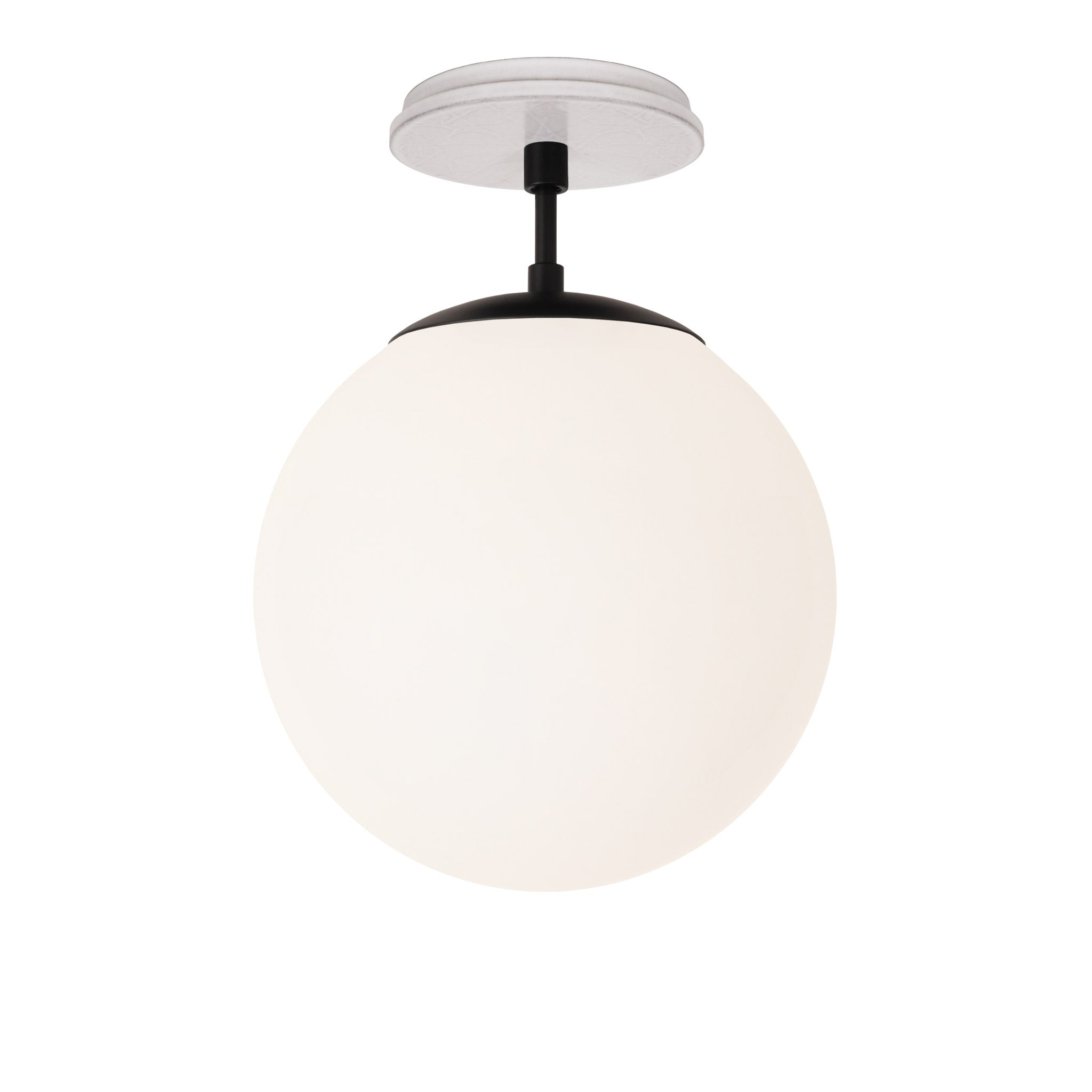 Alto Surface 10” shown in Matte Black with a Brownstone White Star Ceramic Canopy