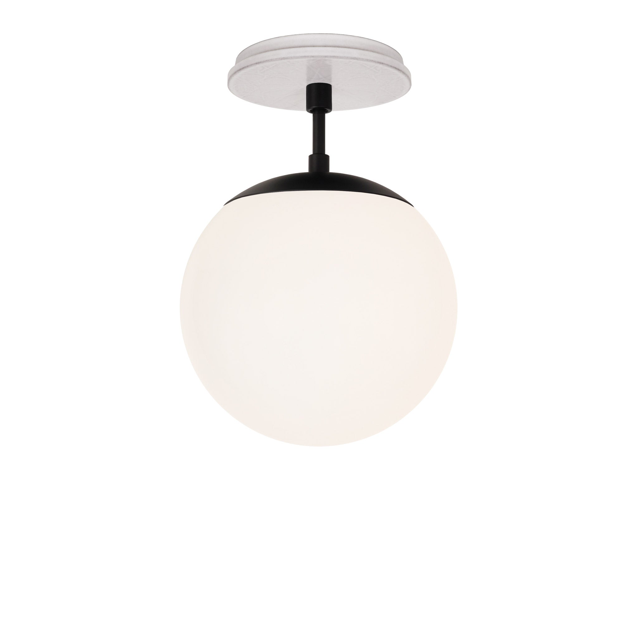 Alto Surface 8" shown in Matte Black with a Brownstone White Star Ceramic Canopy