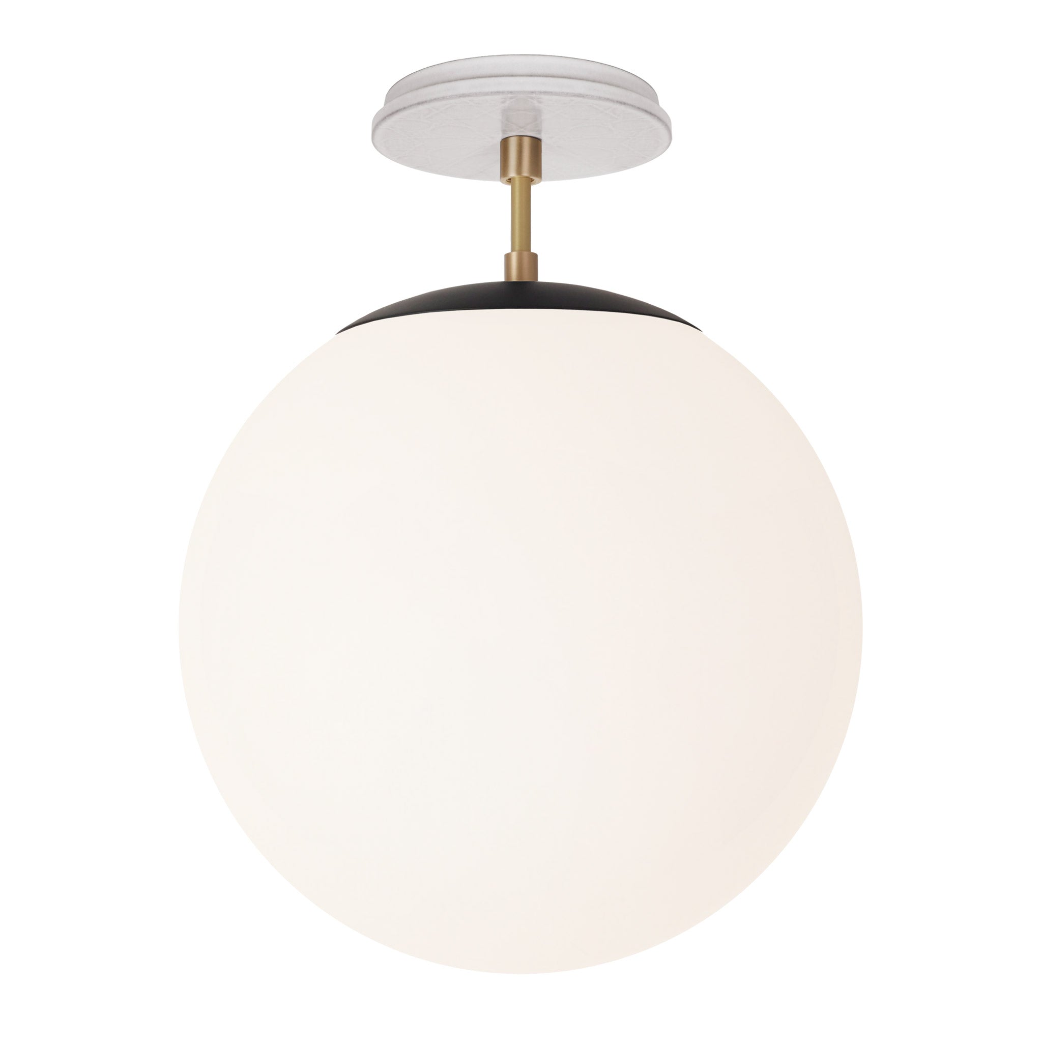 Alto Surface 12” shown in Matte Black with Brass and a Brownstone White Star Ceramic Canopy