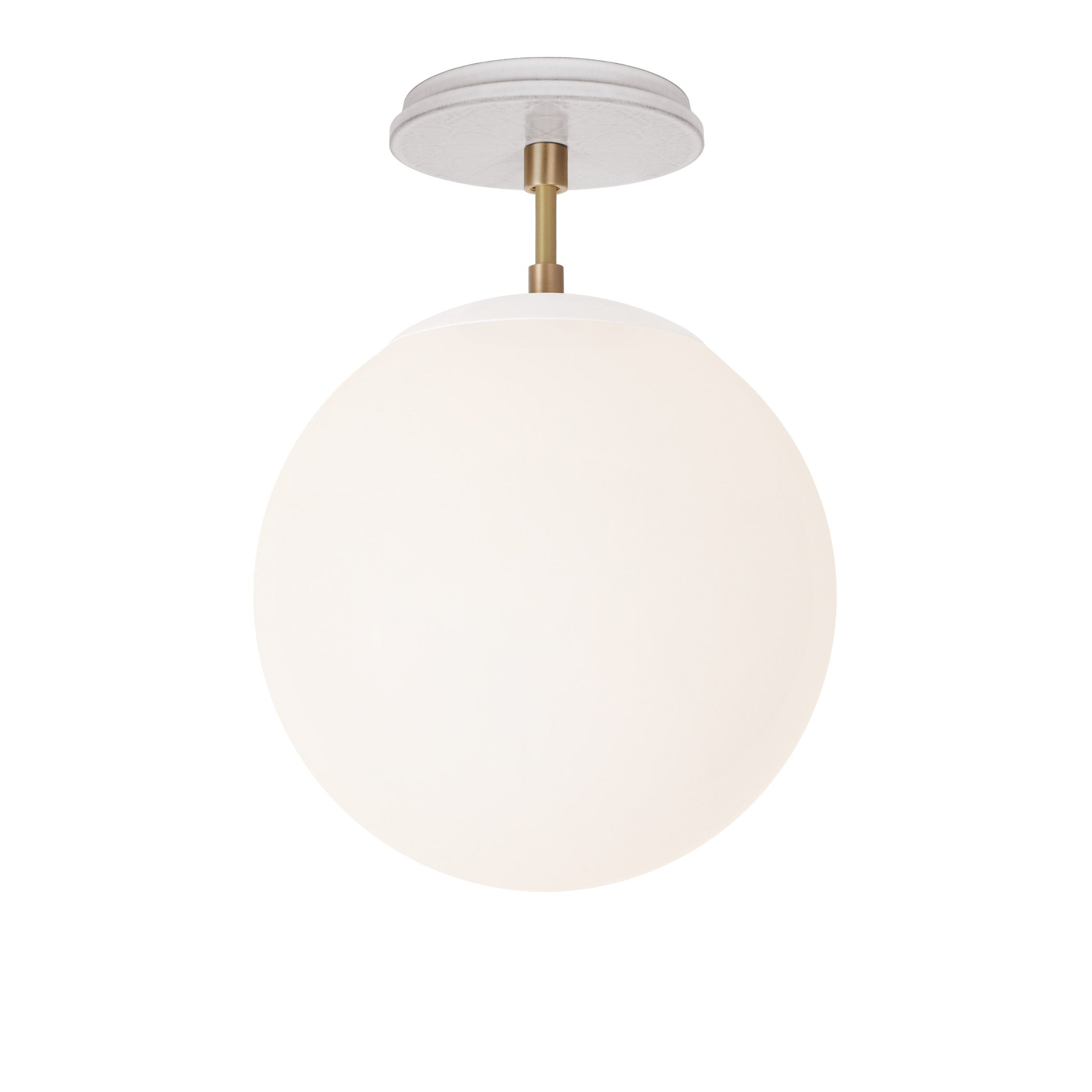 Alto Surface 10” shown in Brass with White and a Brownstone White Star Ceramic Canopy