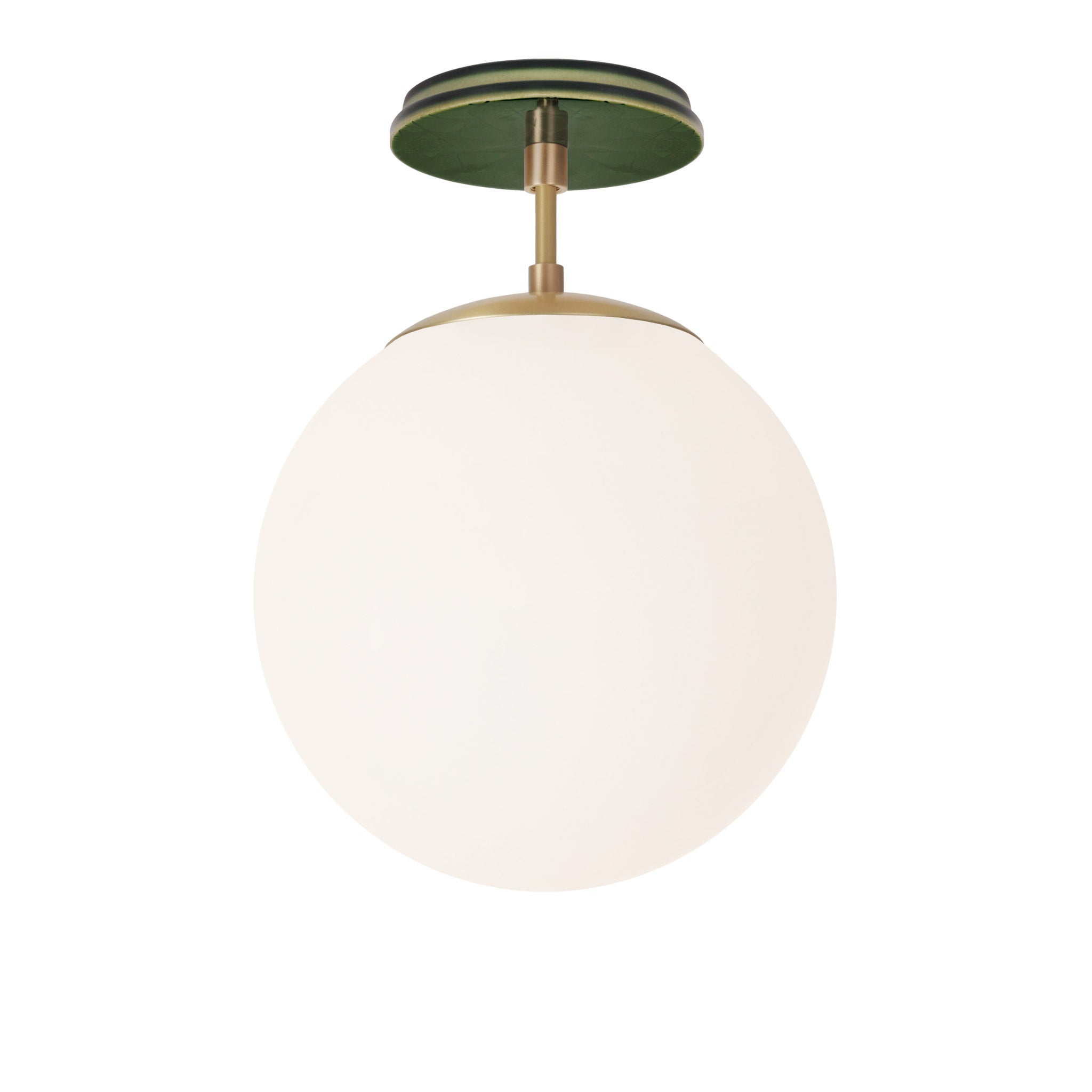 Alto Surface 10” shown in Brass with a Forest Green Star Ceramic Canopy