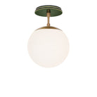 Alto Surface 8" shown in Heirloom Brass with a Forest Green Star Ceramic Canopy