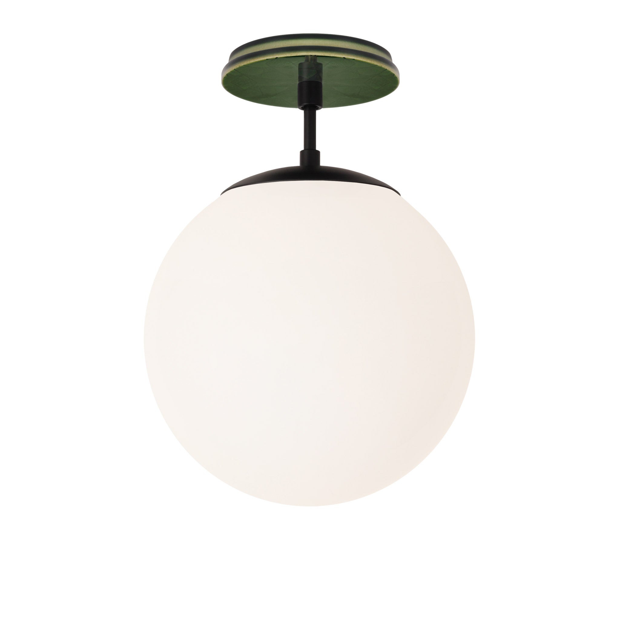 Alto Surface 10” shown in Matte Black with a Forest Green Star Ceramic Canopy