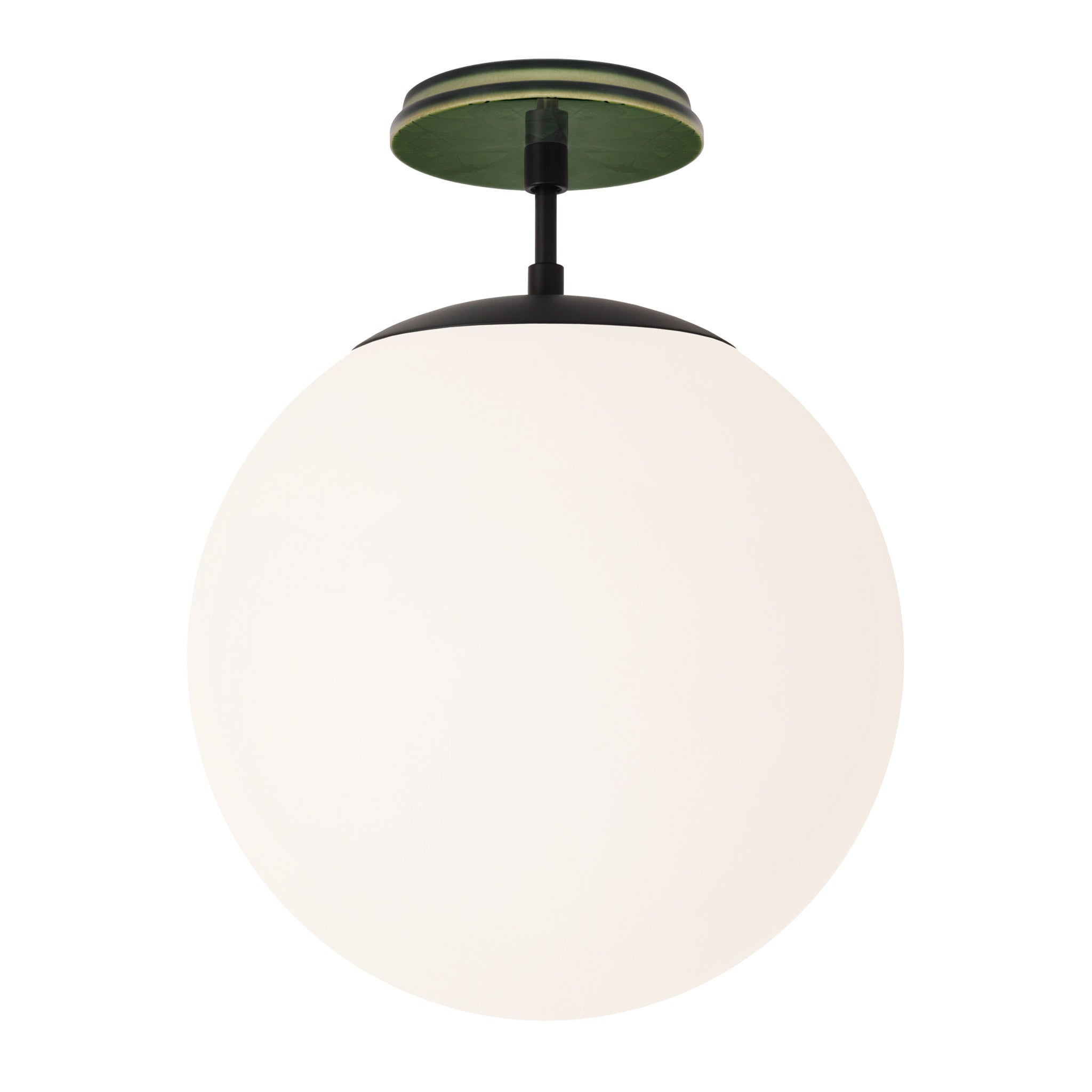 Alto Surface 12” shown in Matte Black with a Forest Green Star Ceramic Canopy